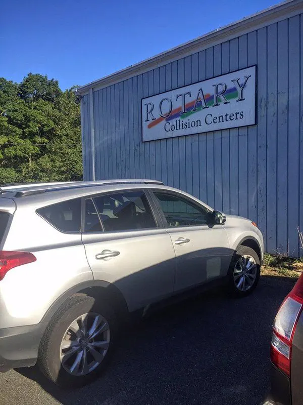 Rotary Collision Centers sign on the shop wall